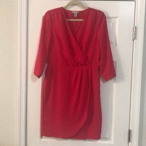 Long sleeve dress with plunging neckline